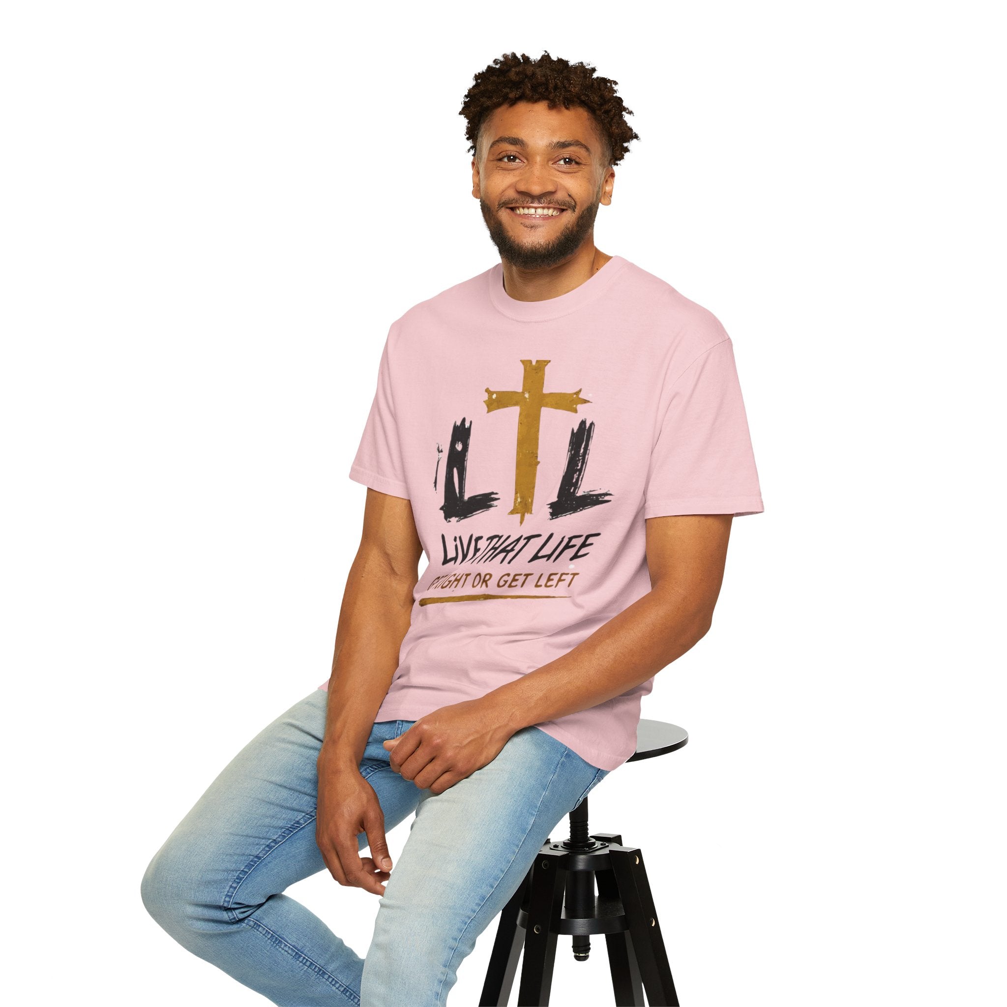 Live That Life T-Shirt — "Get Right or Get Left" Christian Cross Tee