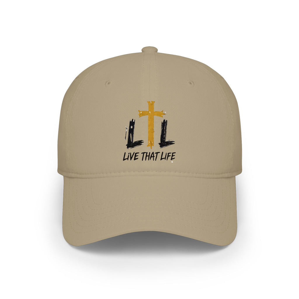 Low Profile Baseball Cap — 'LTL Live That Life' Christian Cross Hat