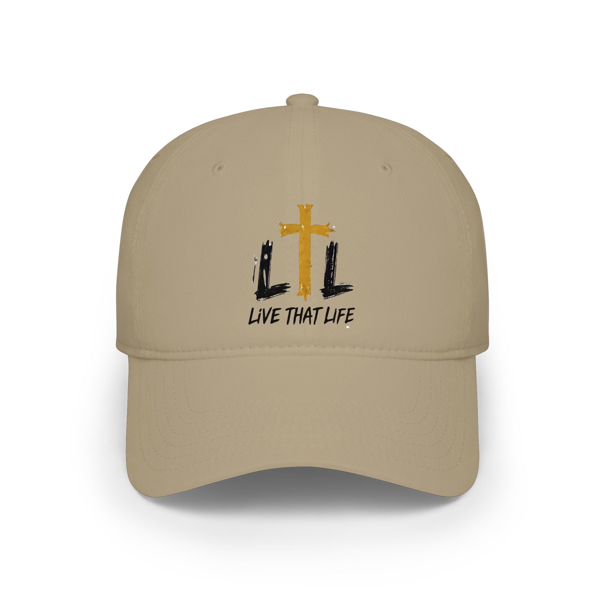Low Profile Baseball Cap — 'LTL Live That Life' Christian Cross Hat
