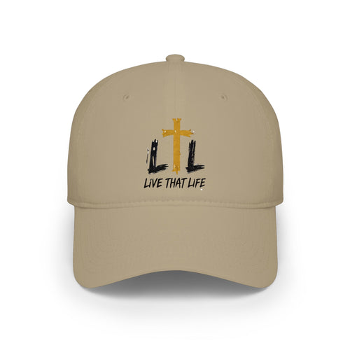 Low Profile Baseball Cap — 'LTL Live That Life' Christian Cross Hat