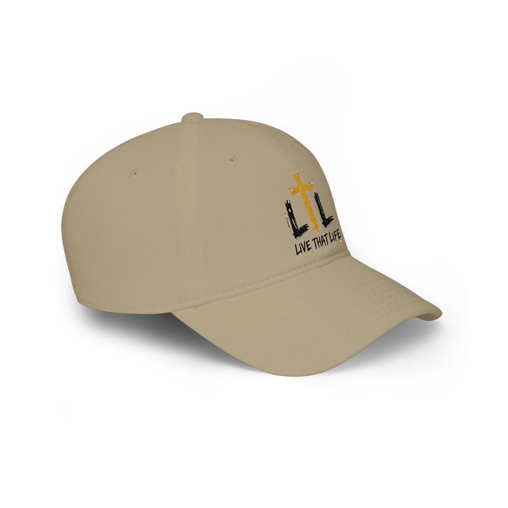 Low Profile Baseball Cap — 'LTL Live That Life' Christian Cross Hat