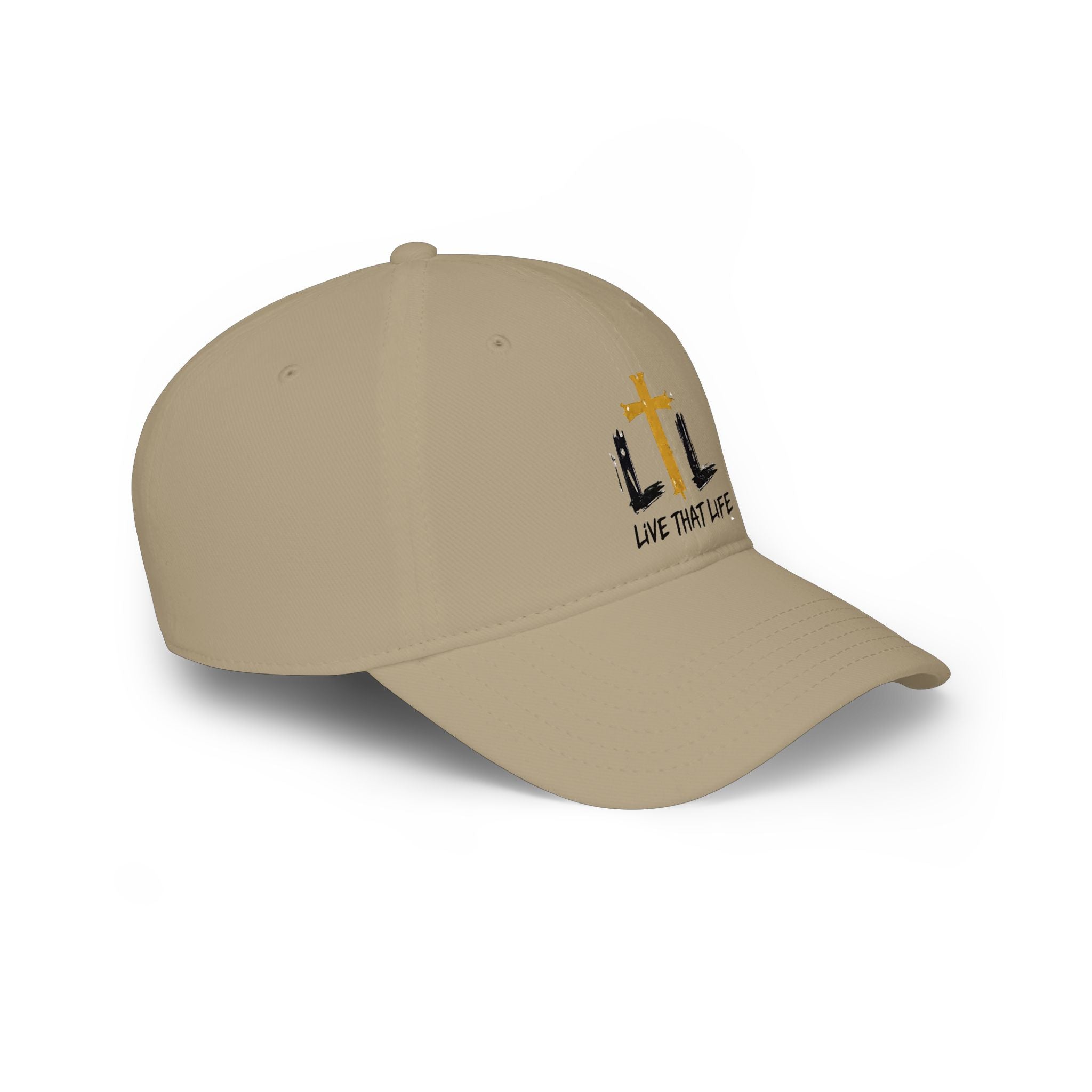 Low Profile Baseball Cap — 'LTL Live That Life' Christian Cross Hat