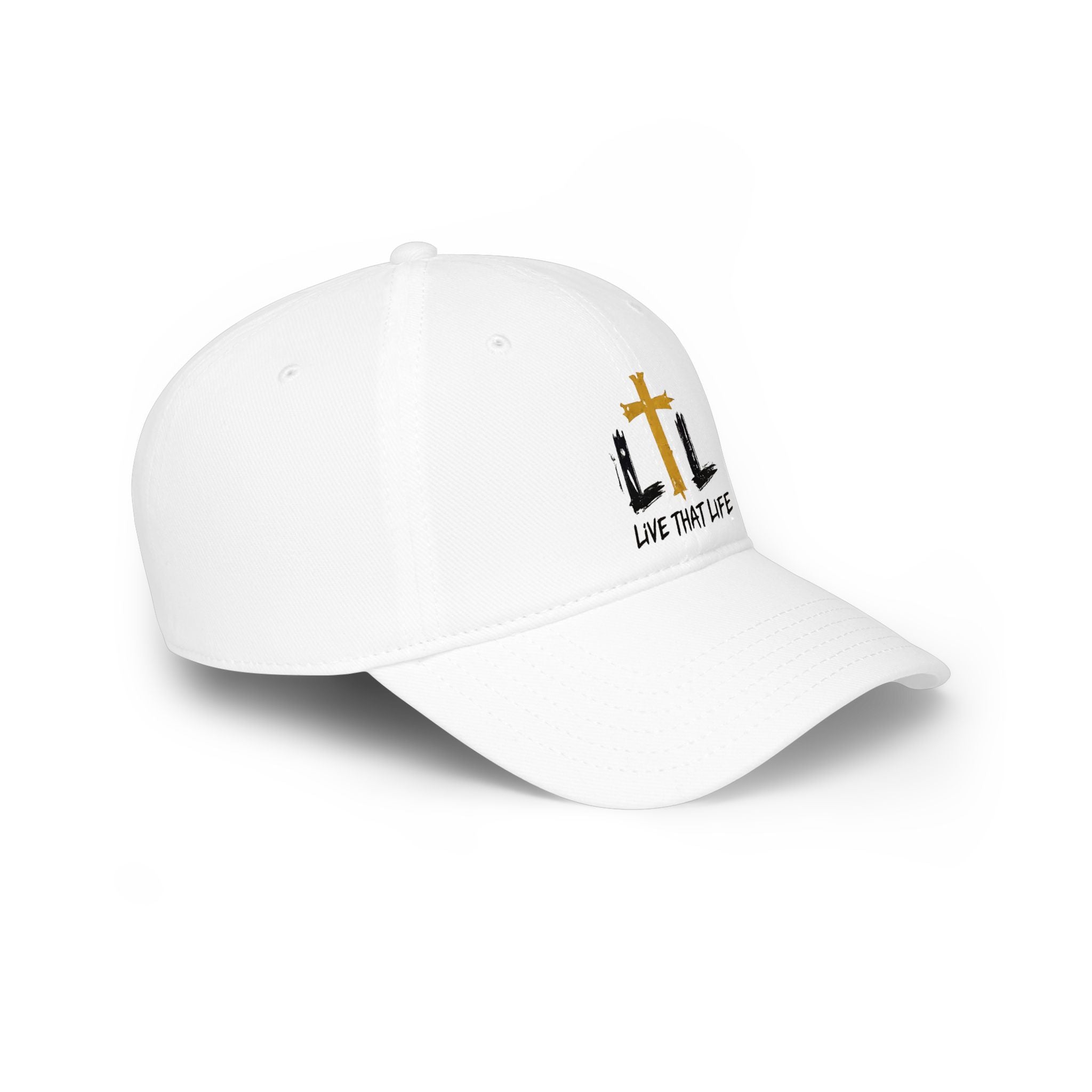 Low Profile Baseball Cap — 'LTL Live That Life' Christian Cross Hat